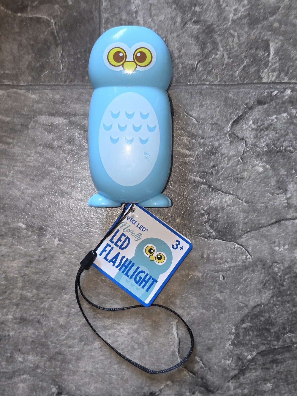 VIA LED Blue Owl Novelty LED Flashlight - Child-Friendly Design NWT